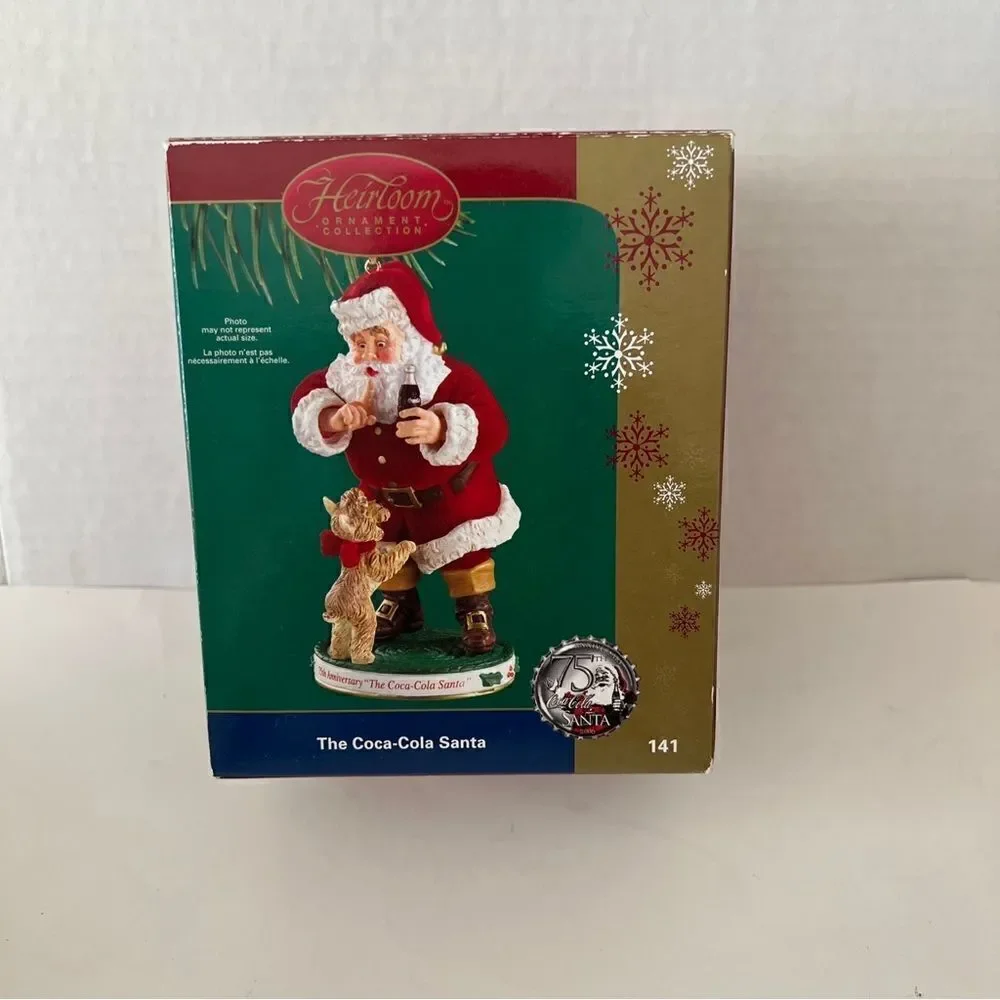 Heirloom Coca Cola 75th Anniversary Santa ornament New